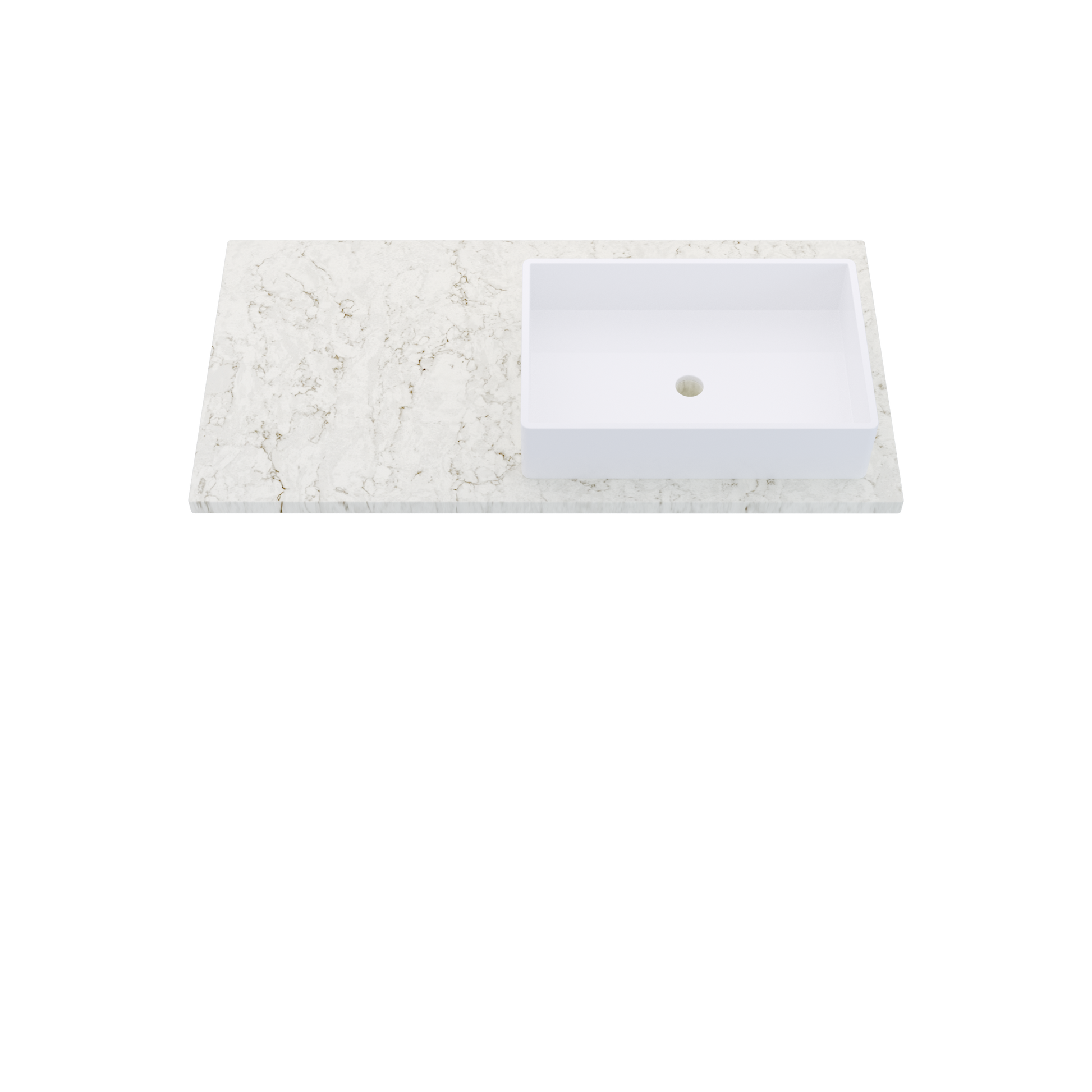 43" Vanderloc Silestone® Quartz Bathroom Vanity Top | Single Vigo Sink | Offset in Lusso