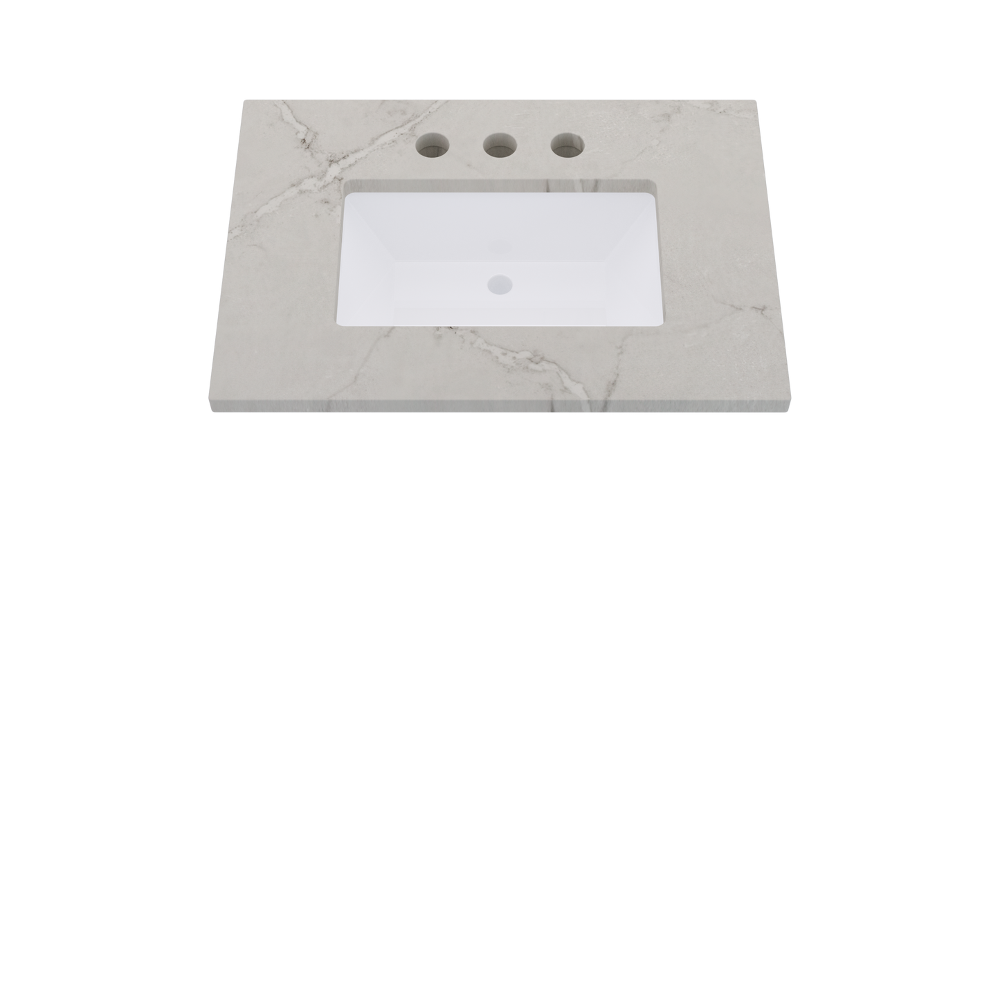 31" Vanderloc Silestone® Quartz Bathroom Vanity Top | Single Rectangle Sink | Centered in Victorian Silver