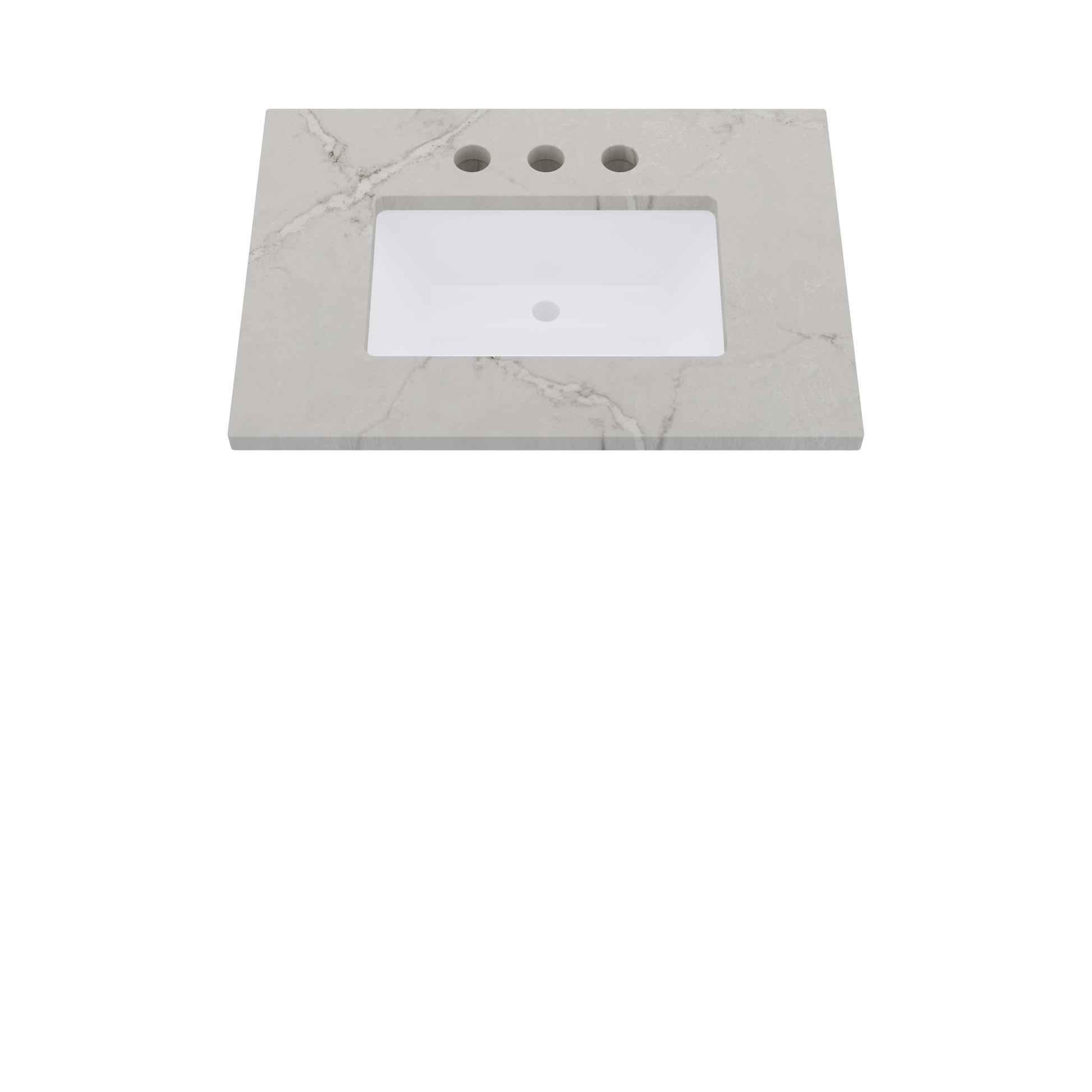 31" Vanderloc Silestone® Quartz Bathroom Vanity Top | Single Rectangle Sink | Centered in Victorian Silver