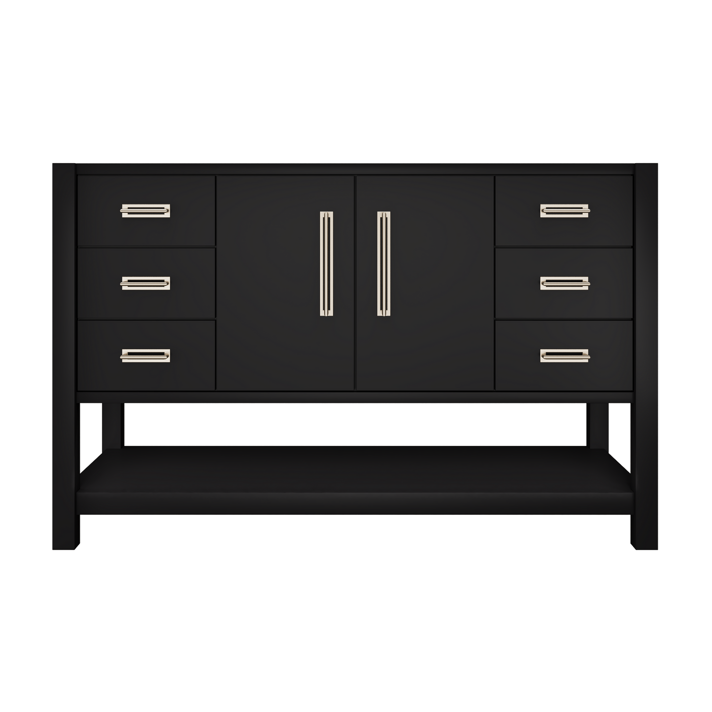 Kiawah Single Extra-Wide Bath Vanity 54in Noir Satin Nickel