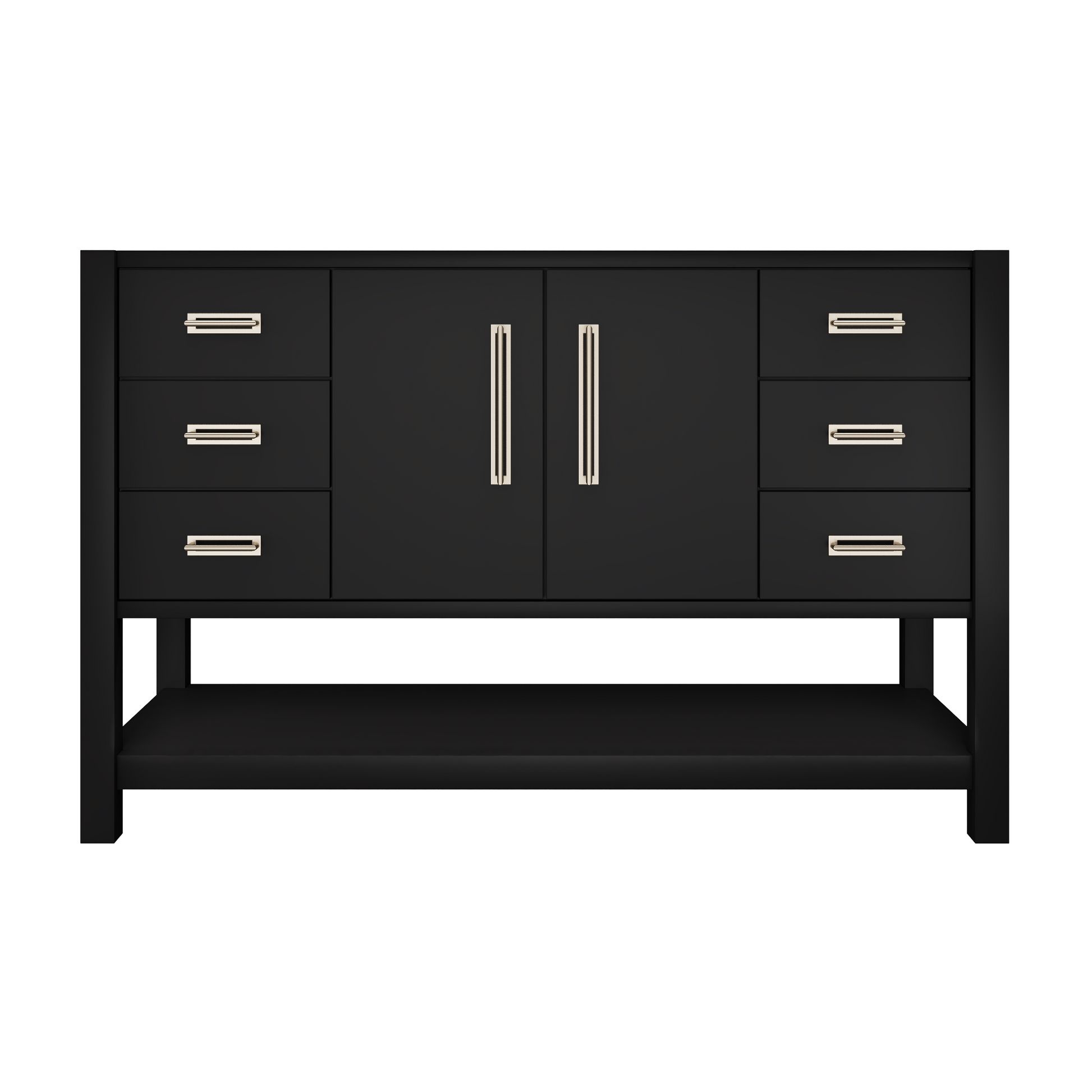 Kiawah Single Extra-Wide Bath Vanity 54in Noir Satin Nickel