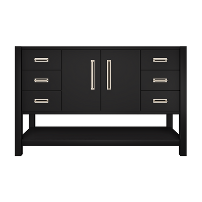 Kiawah Single Extra-Wide Bath Vanity 54in Noir Satin Nickel