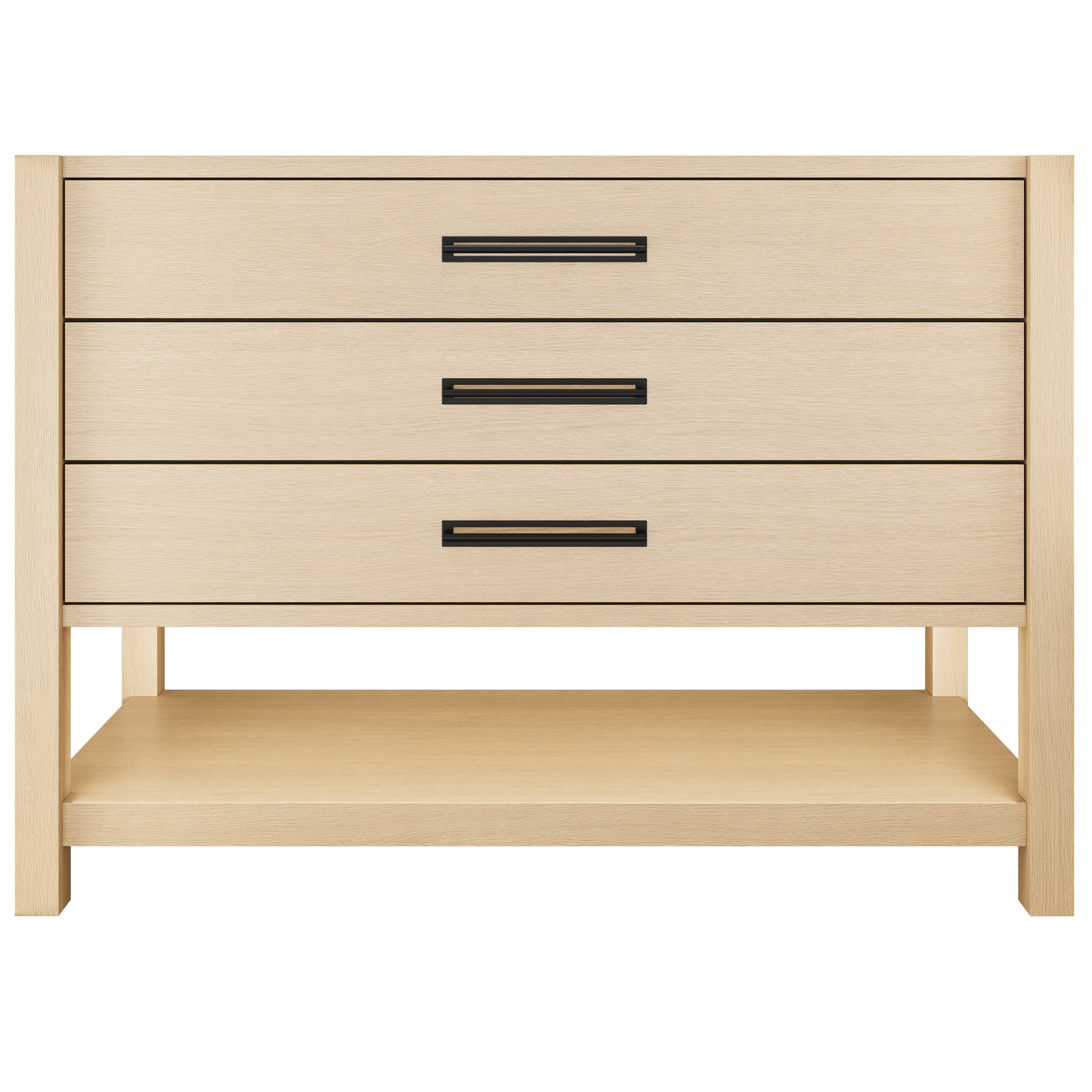 Kiawah 3-Drawer Single Bath Vanity 48in Natural Weathered Matte Black