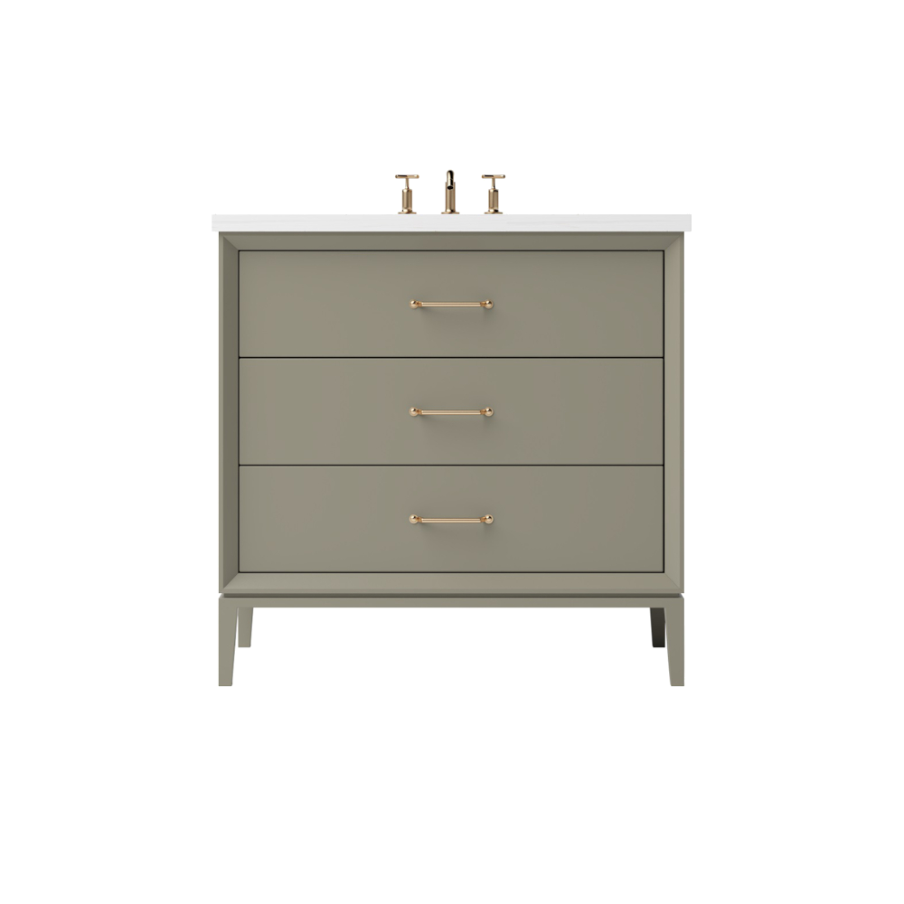 Vanderloc Alexandra Three-Drawer Single Sink 30" - French Olive