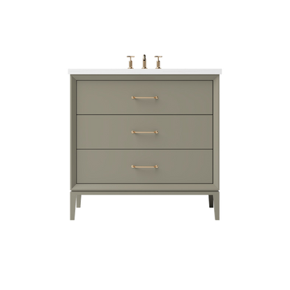 Vanderloc Alexandra Three-Drawer Single Sink 30" - French Olive