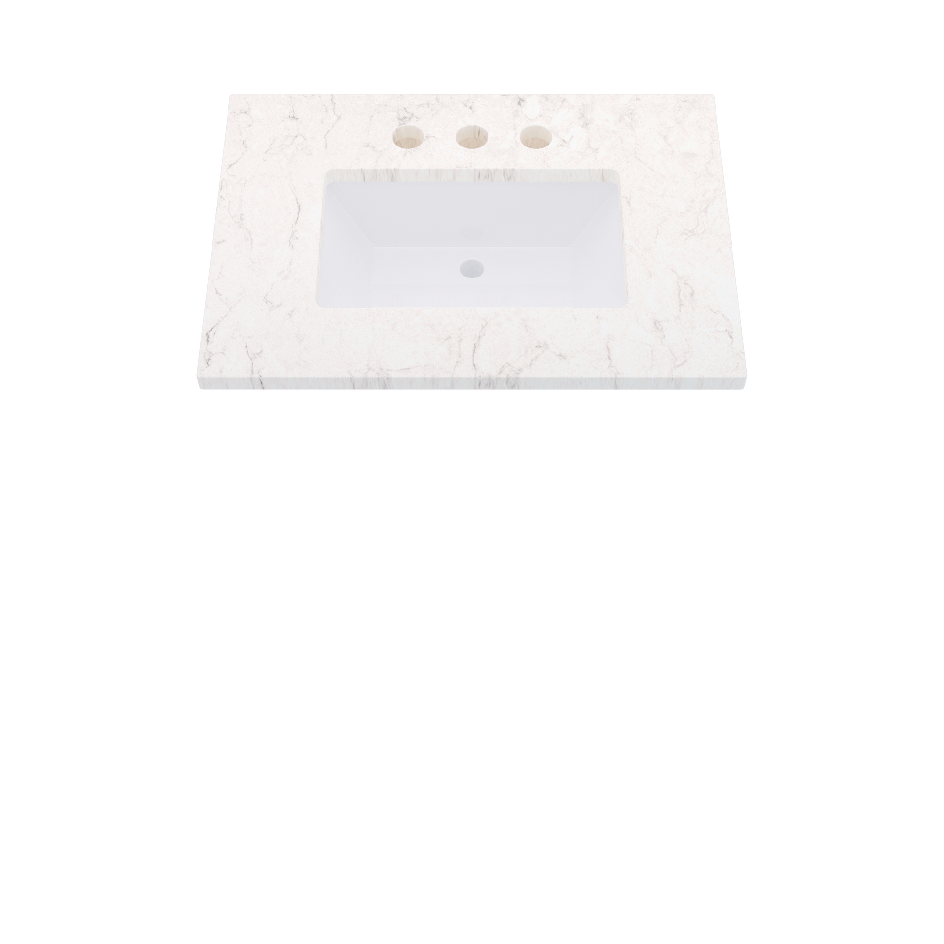 31" Vanderloc Silestone® Quartz Bathroom Vanity Top | Single Rectangle Sink | Centered in Snowy Ibiza