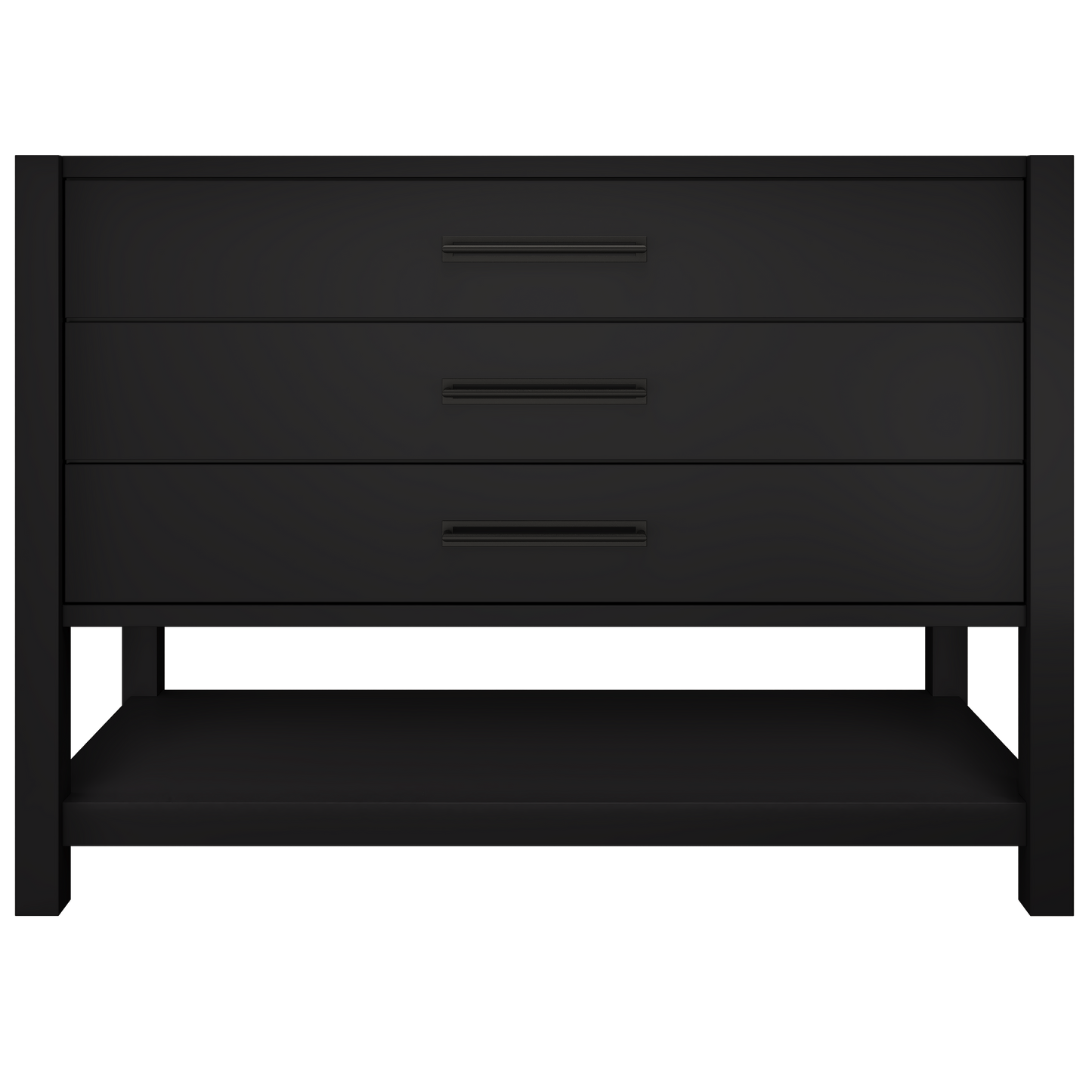 Kiawah 3-Drawer Single Bath Vanity 48in Noir Matte Black