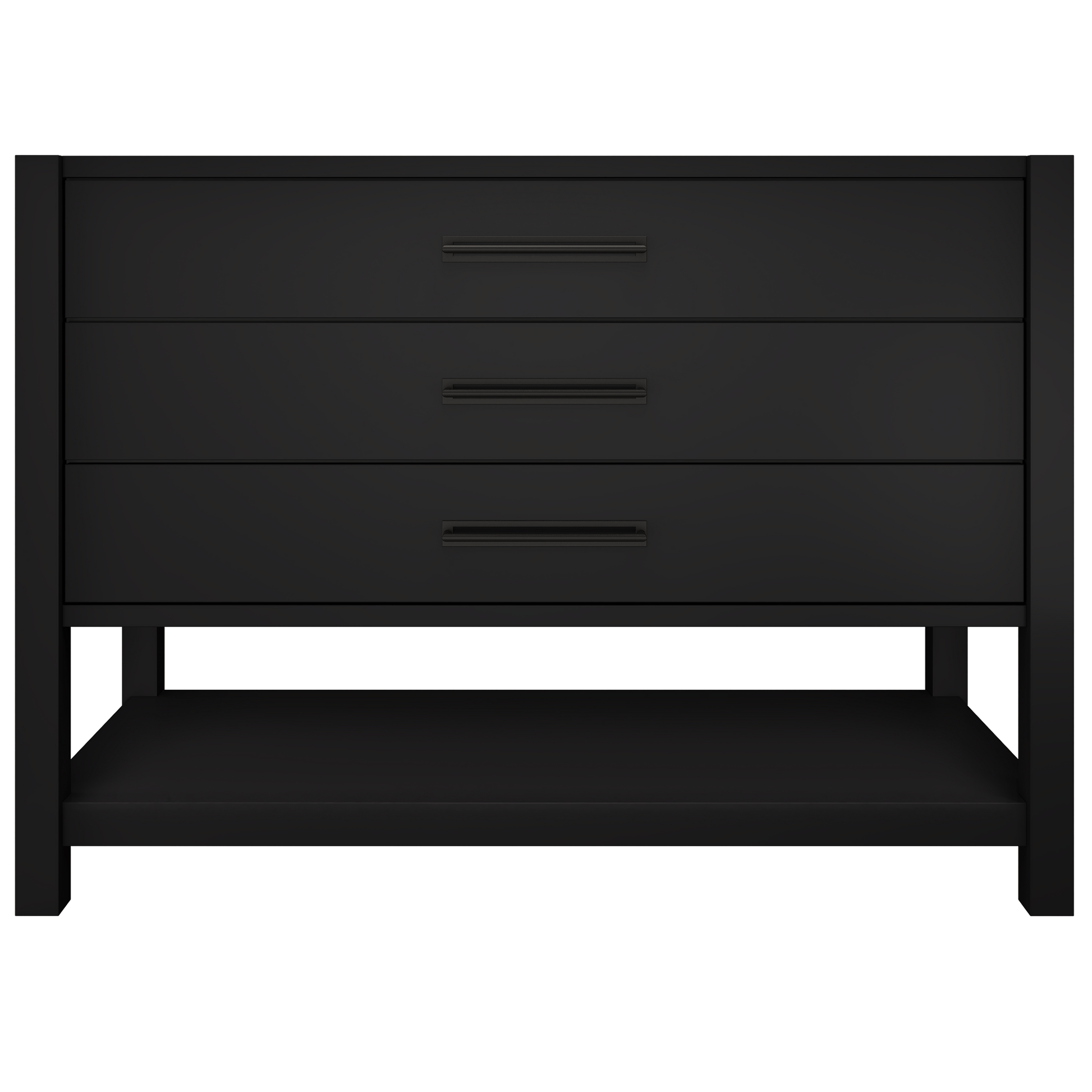 Kiawah 3-Drawer Single Bath Vanity 48in Noir Matte Black