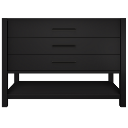 Kiawah 3-Drawer Single Bath Vanity 48in Noir Matte Black
