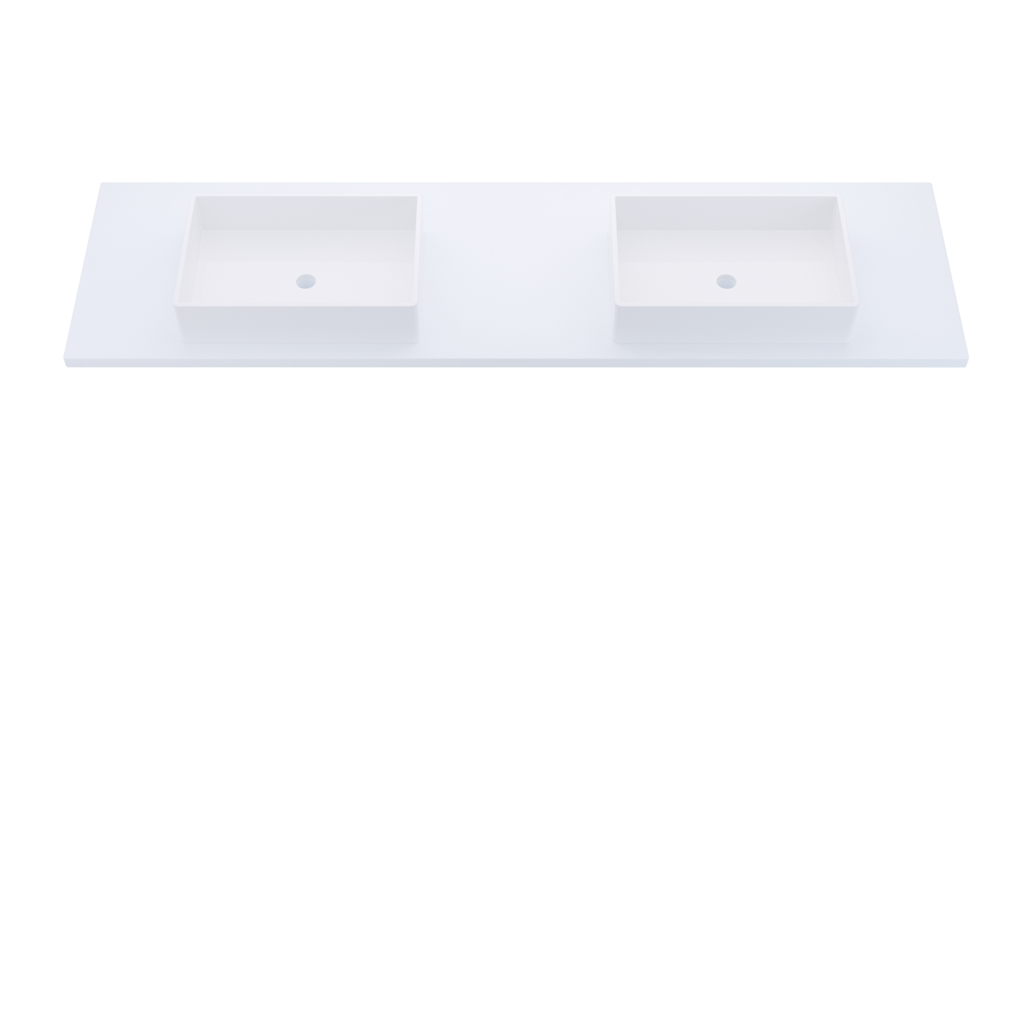 79" Vanderloc Silestone® Quartz Bathroom Vanity Top | Double Vigo Sink | Centered in Miami White