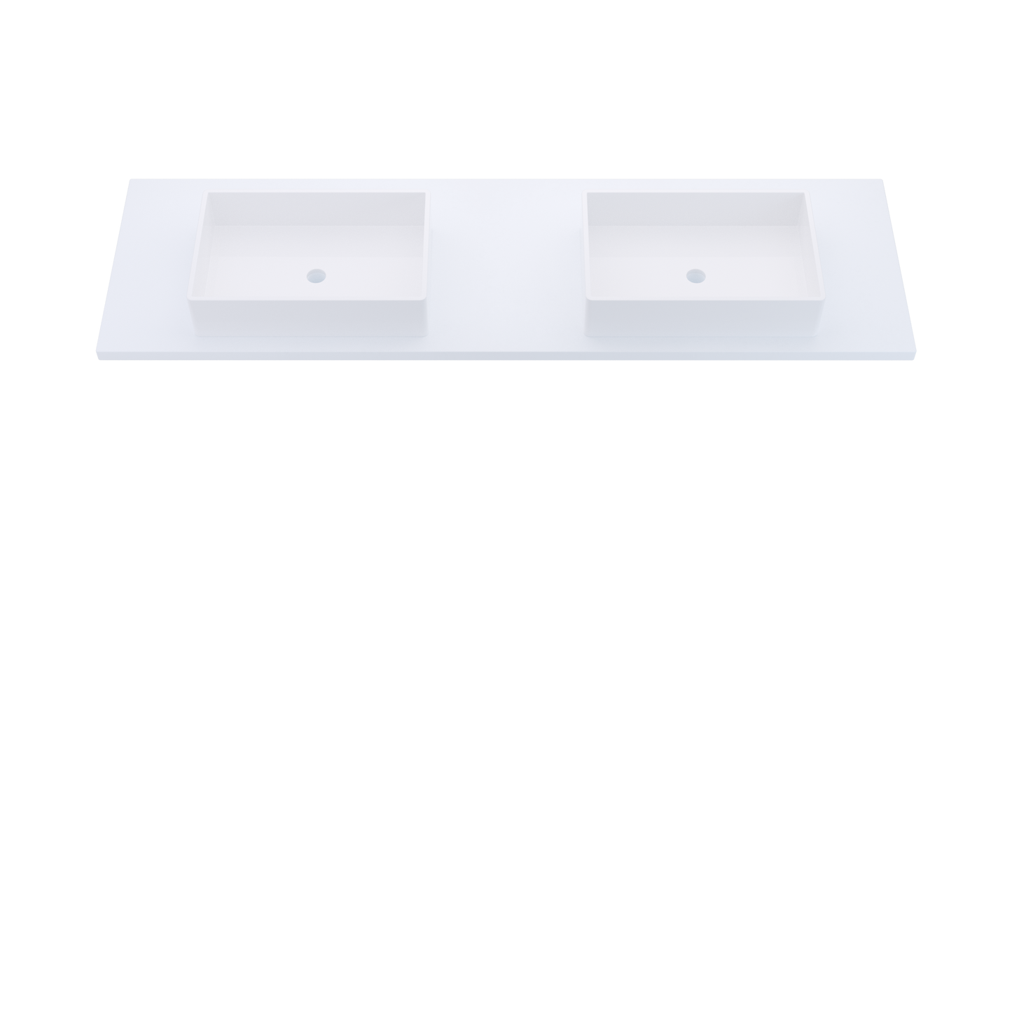 73" Vanderloc Silestone® Quartz Bathroom Vanity Top | Double Vigo Sink | Centered in Miami White