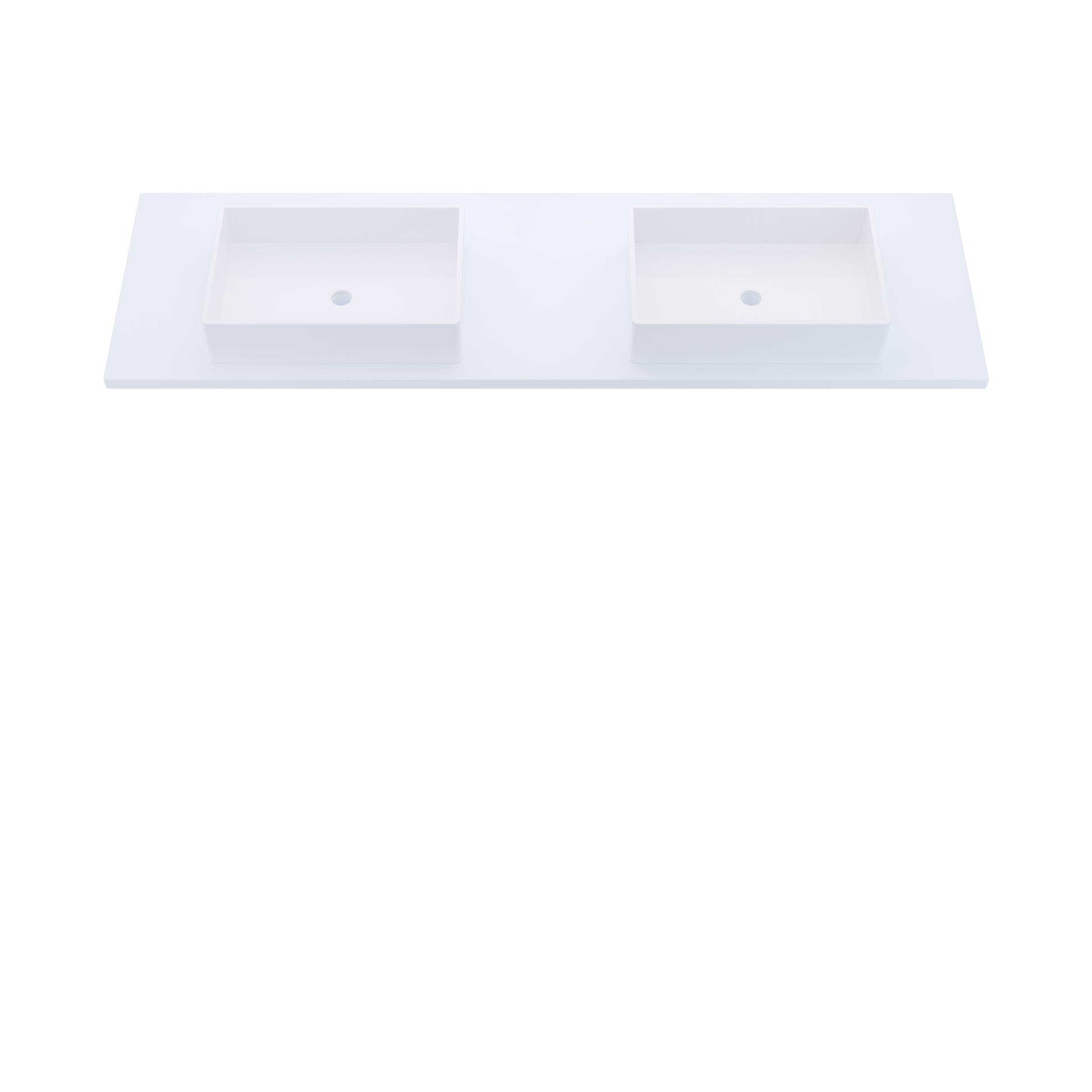 73" Vanderloc Silestone® Quartz Bathroom Vanity Top | Double Vigo Sink | Centered in Miami White
