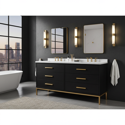 Vanderloc Rift White Oak Double Drawer Bath Vanity
