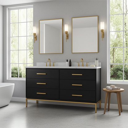 Vanderloc Rift White Oak Double Drawer Bath Vanity