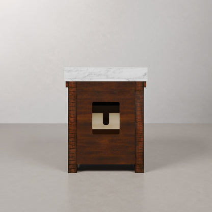 Aberdeen 30 in. Vanity in Rustic Sierra with Marble Vanity Top in White with White Basin | Water Creation
