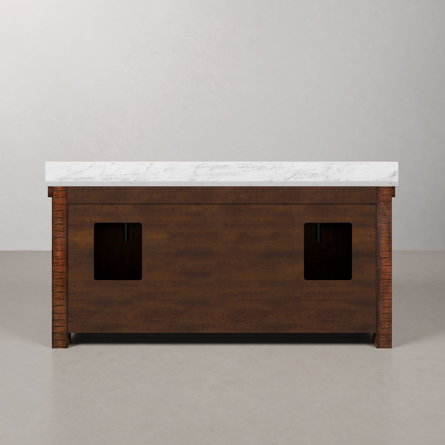 Aberdeen 72 in. Vanity in Rustic Sierra with Marble Vanity Top in White with White Basin | Water Creation