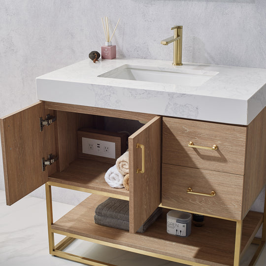 Vinnova Alistair 36-inch bathroom vanity in North American Oak — view 2
