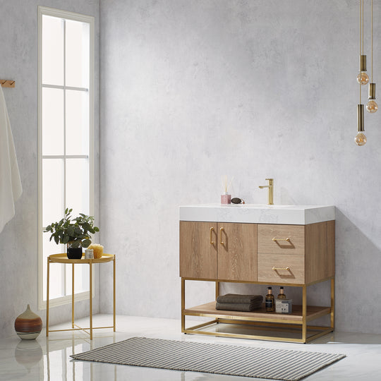 Vinnova Alistair 36-inch bathroom vanity in North American Oak — view 6
