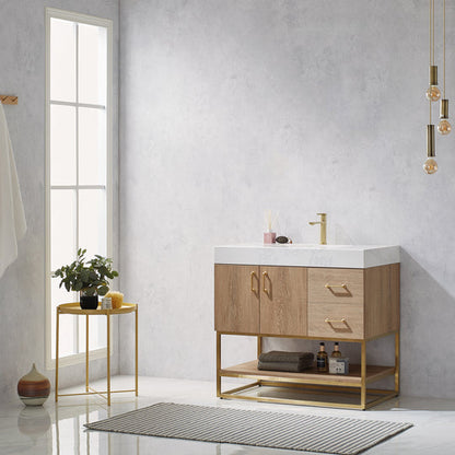 Vinnova Alistair 36-inch bathroom vanity in North American Oak — view 6