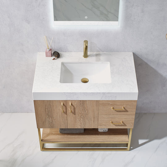Vinnova Alistair 36-inch bathroom vanity in North American Oak — view 8