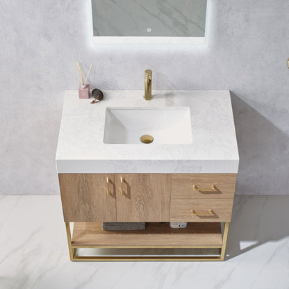Vinnova Alistair 36-inch bathroom vanity in North American Oak — view 8
