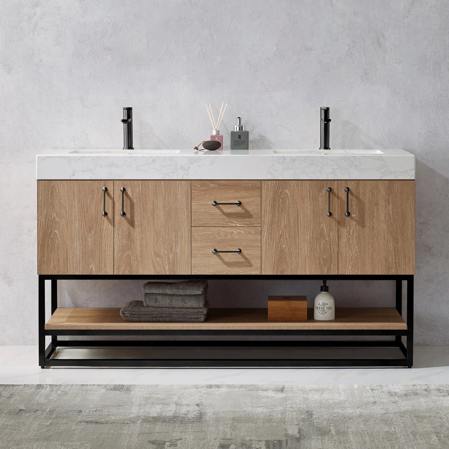 Vinnova Alistair bathroom vanity in North American Oak