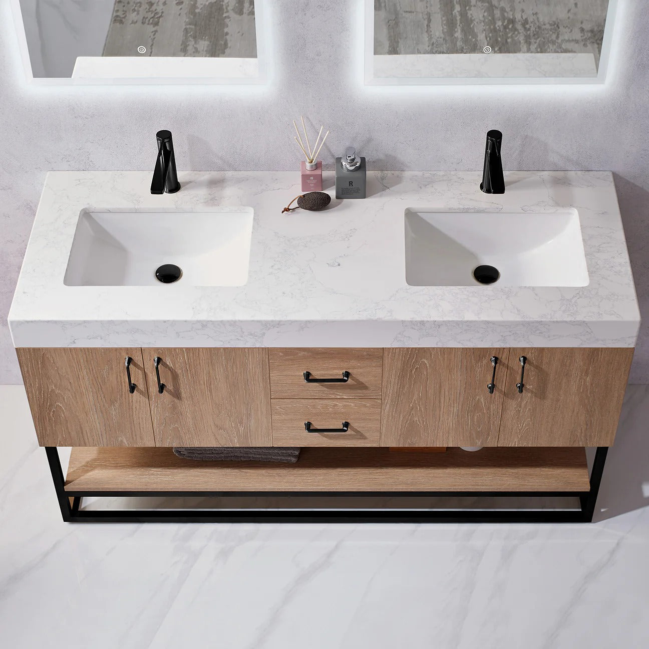 Vinnova Alistair bathroom vanity in North American Oak — view 5