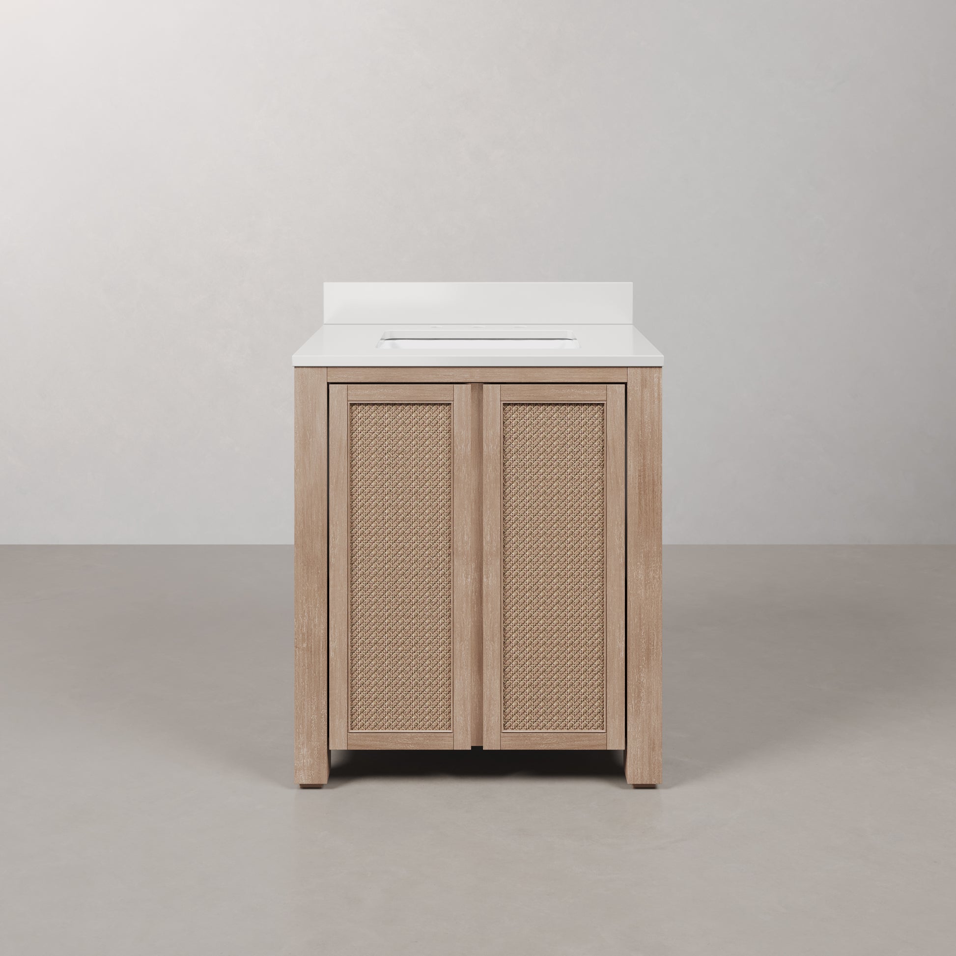 Belmont 30 in. Single Sink Free Standing Toffee Latte Bath Vanity with White Engineered Marble Top Assembled | Water Creation