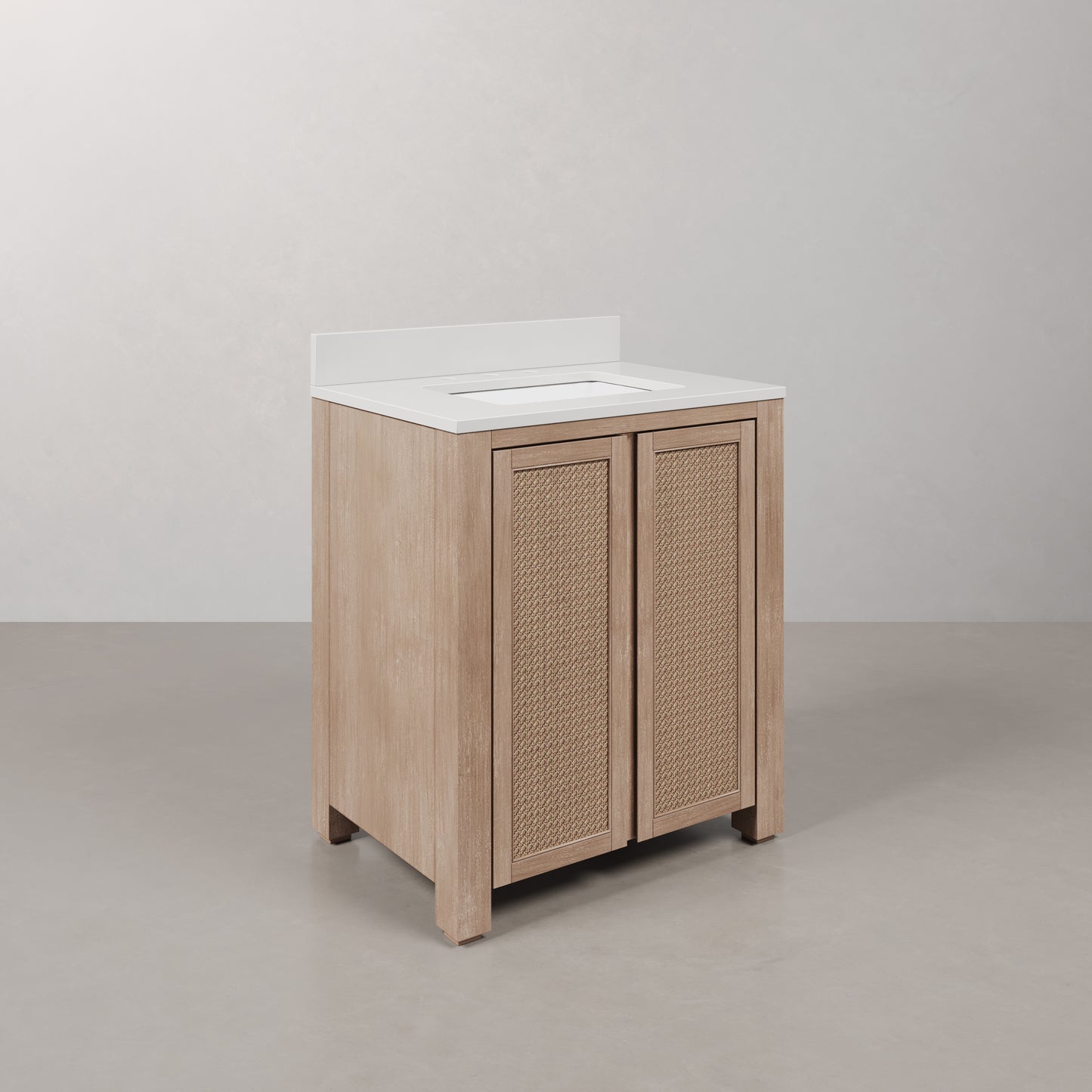 Belmont 30 in. Single Sink Free Standing Toffee Latte Bath Vanity with White Engineered Marble Top Assembled | Water Creation