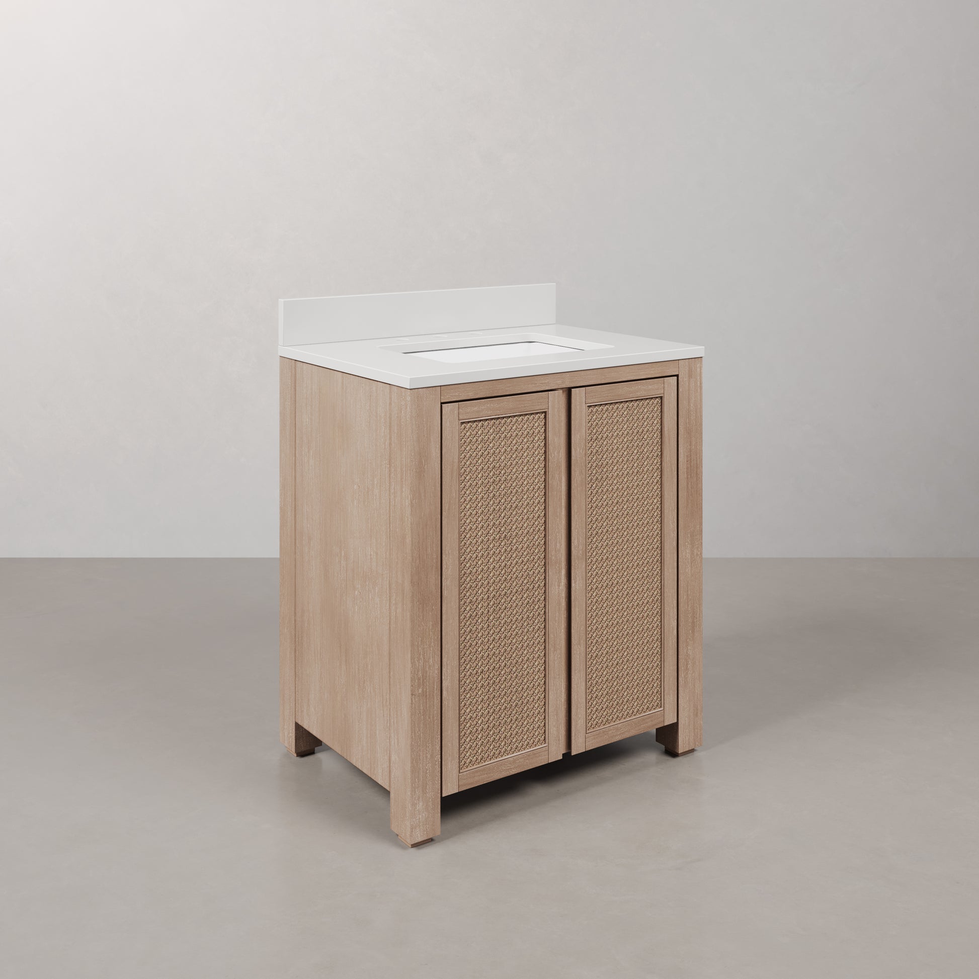 Belmont 30 in. Single Sink Free Standing Toffee Latte Bath Vanity with White Engineered Marble Top Assembled | Water Creation