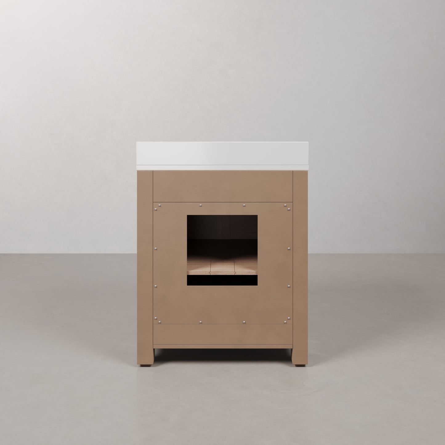 Belmont 30 in. Single Sink Free Standing Toffee Latte Bath Vanity with White Engineered Marble Top Assembled | Water Creation