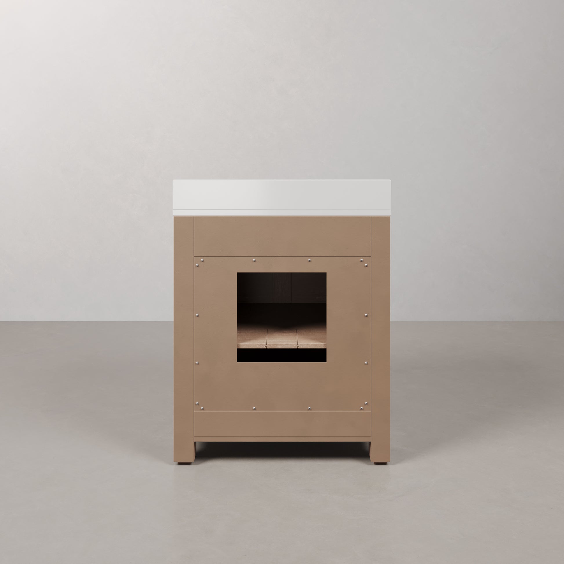 Belmont 30 in. Single Sink Free Standing Toffee Latte Bath Vanity with White Engineered Marble Top Assembled | Water Creation
