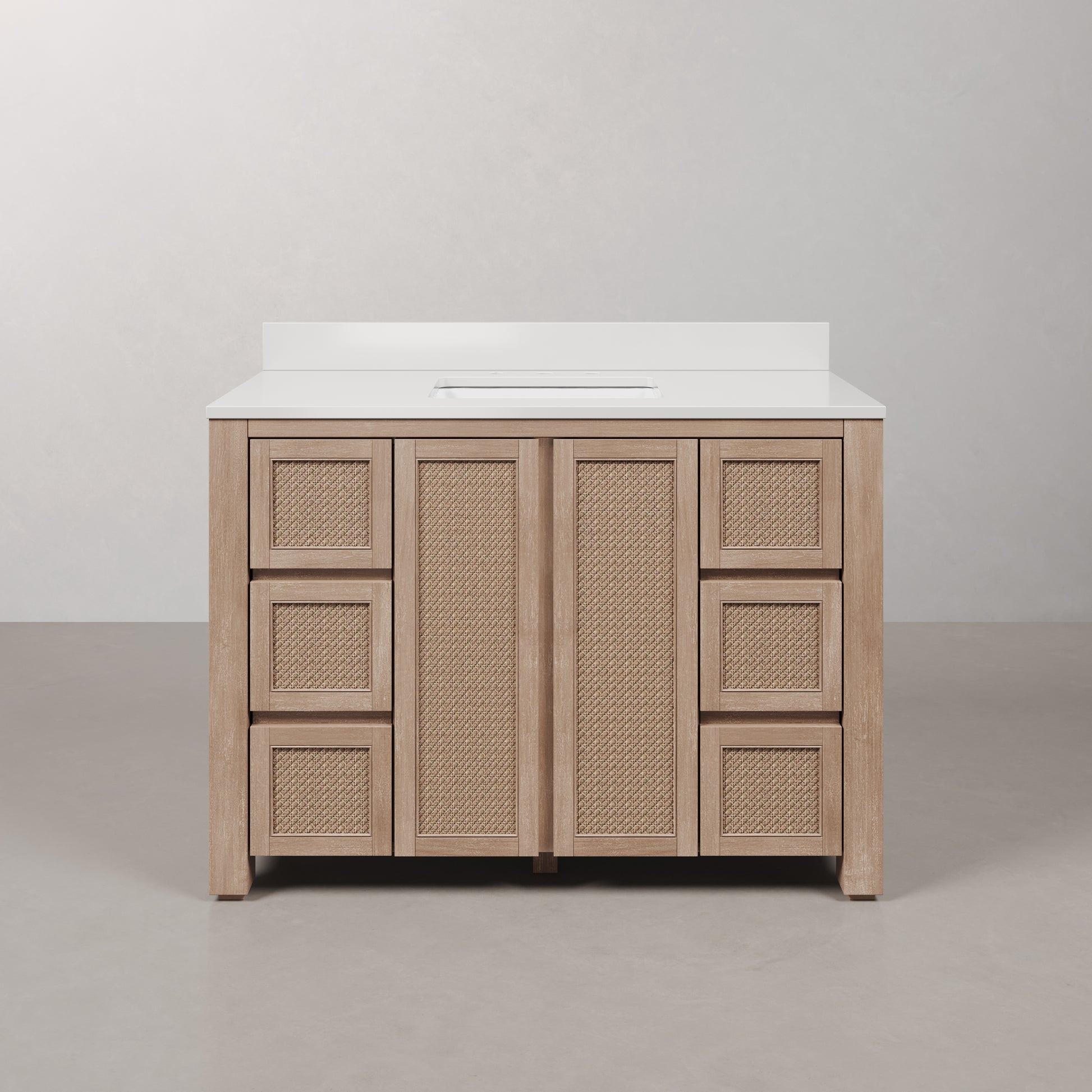 Belmont 48 in. Single Sink Free Standing Toffee Latte Bath Vanity with White Engineered Marble Top Assembled | Water Creation