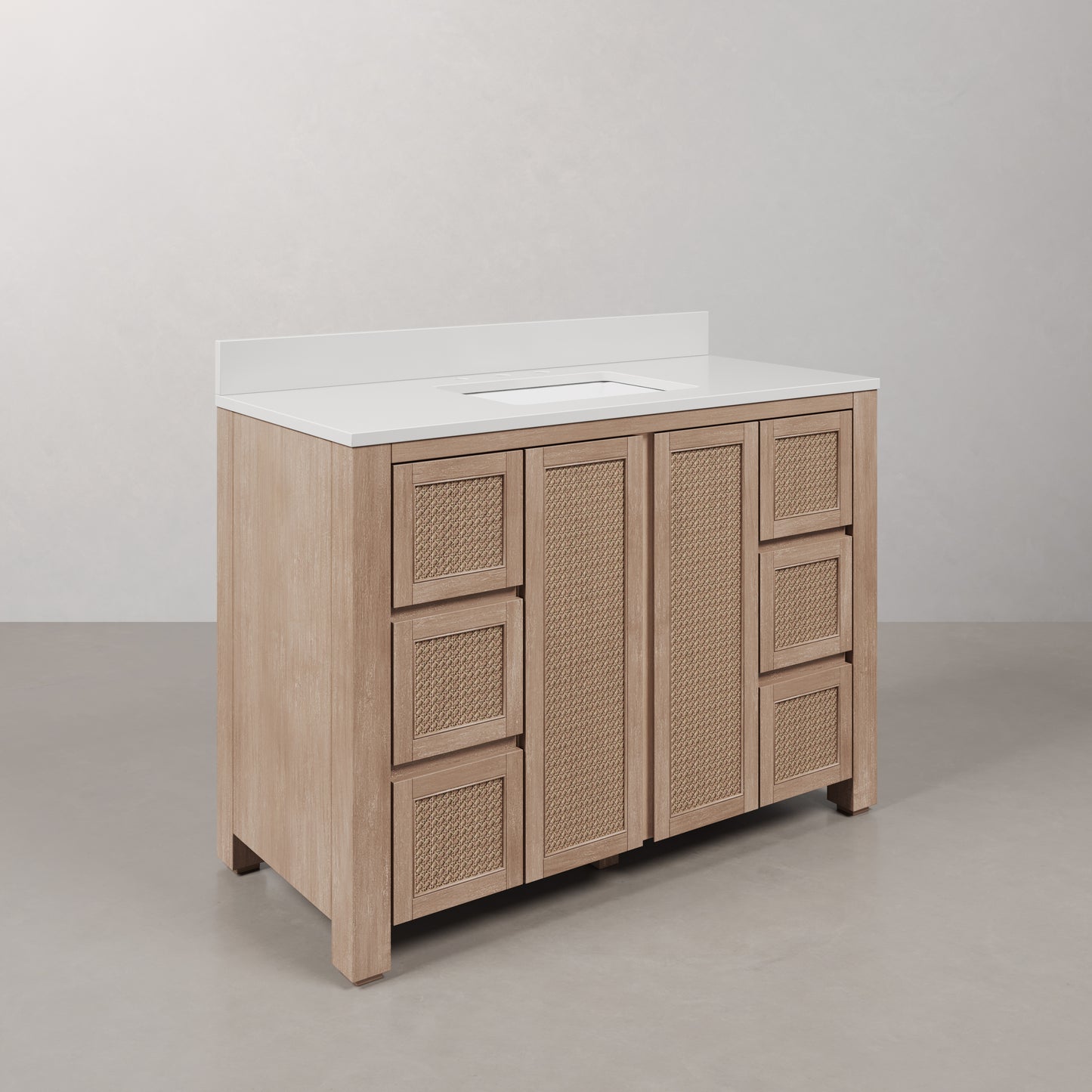 Belmont 48 in. Single Sink Free Standing Toffee Latte Bath Vanity with White Engineered Marble Top Assembled | Water Creation