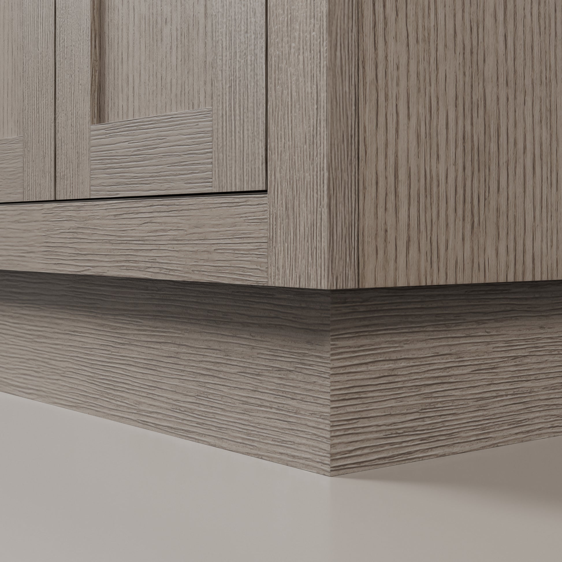 Chestnut 24 in. W x 21.5 in. D Vanity in Grey Oak with Marble Vanity Top in White with White Basin | Water Creation