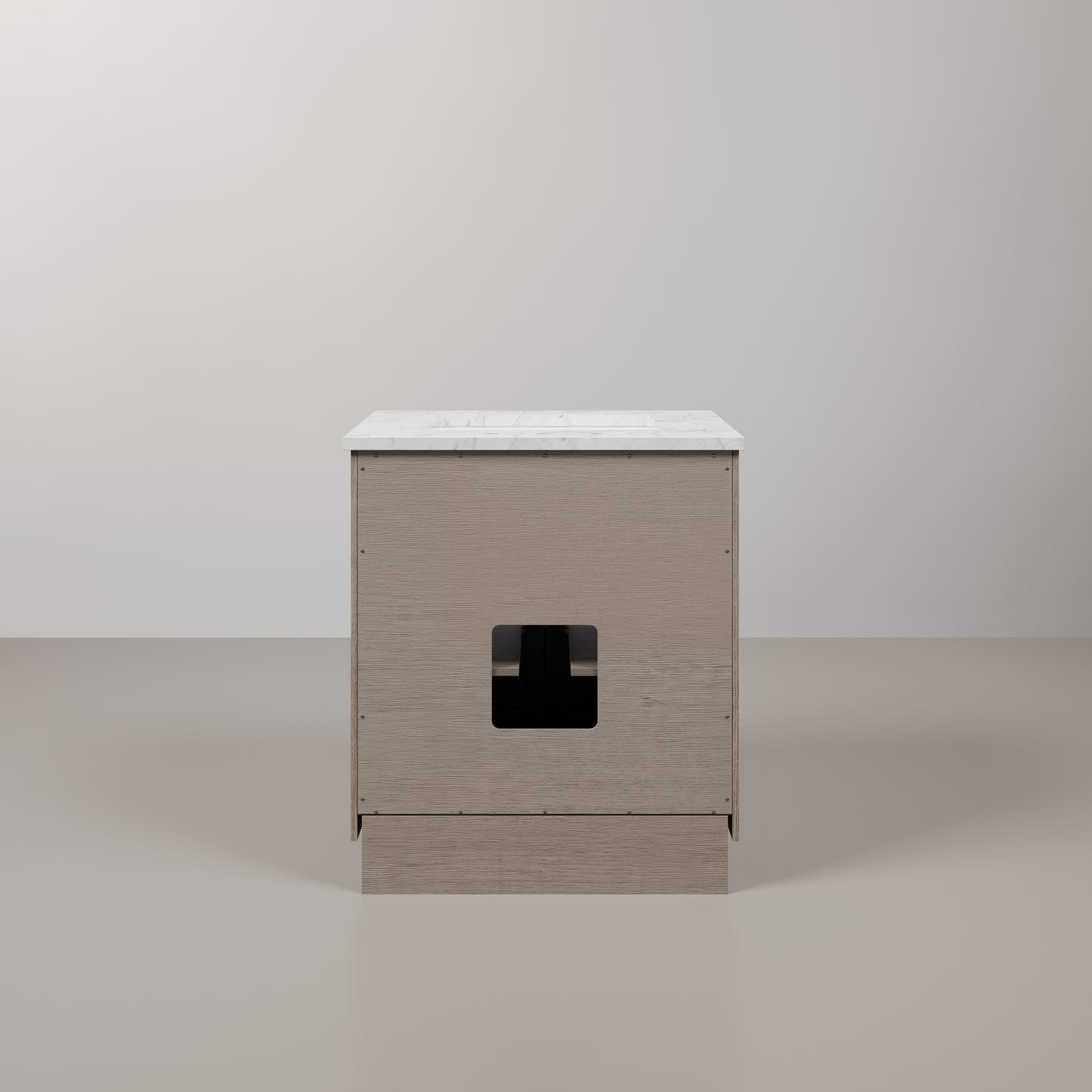 Chestnut 30 in. W x 21.5 in. D Vanity in Grey Oak with Marble Vanity Top in White with White Basin | Water Creation