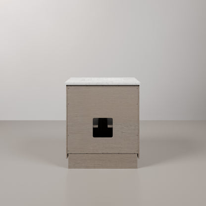 Chestnut 30 in. W x 21.5 in. D Vanity in Grey Oak with Marble Vanity Top in White with White Basin | Water Creation