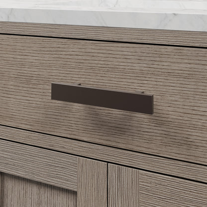 Chestnut 48 in. W x 21.5 in. D Vanity in Grey Oak with Marble Vanity Top in White with White Basin | Water Creation