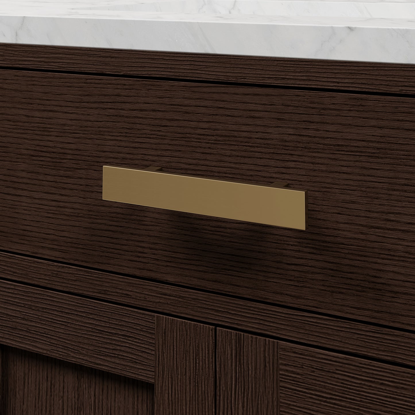 Chestnut 48 in. W x 21.5 in. D Vanity in Brown Oak with Marble Vanity Top in White with White Basin | Water Creation