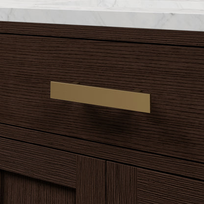 Chestnut 48 in. W x 21.5 in. D Vanity in Brown Oak with Marble Vanity Top in White with White Basin | Water Creation