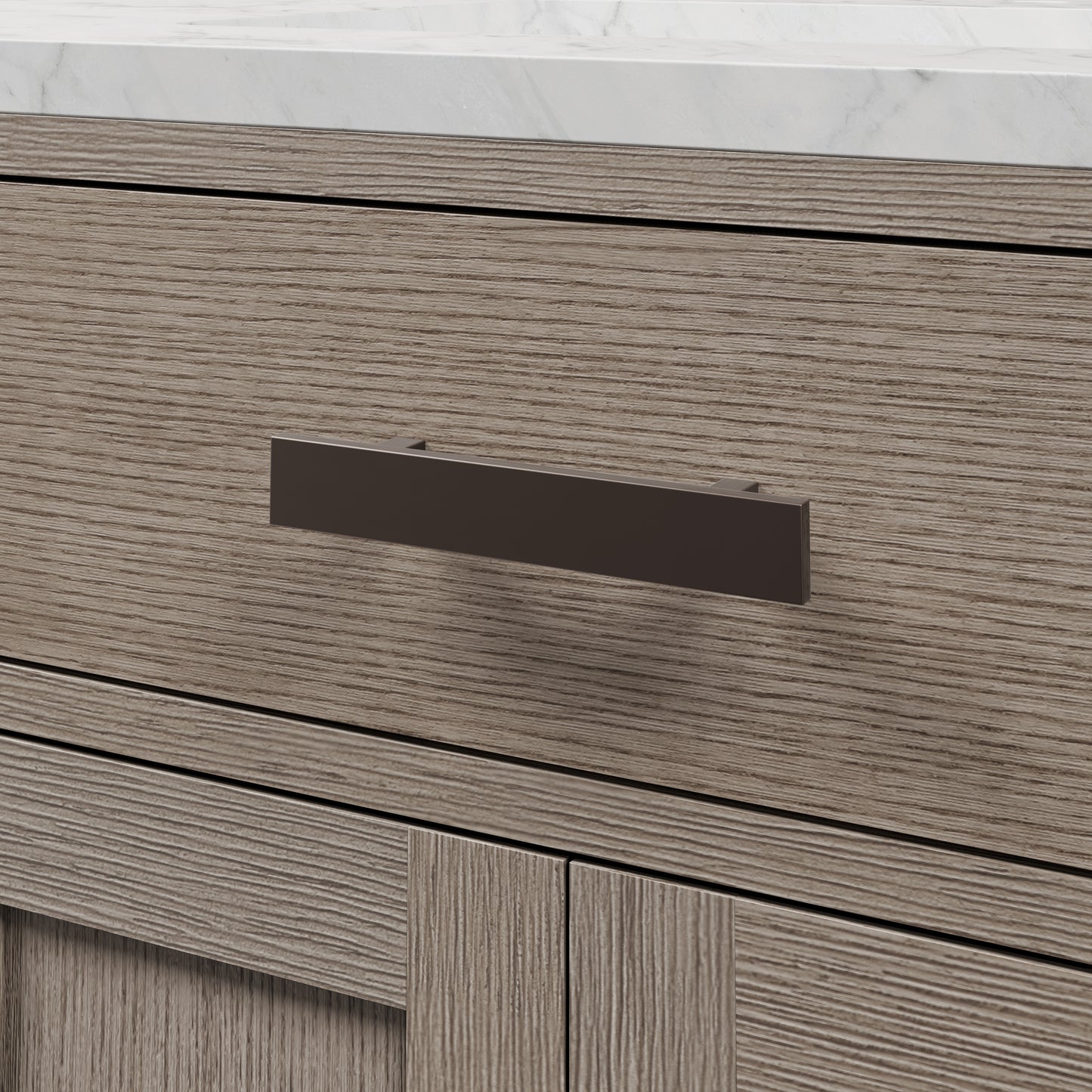 Chestnut 60 in. W x 21.5 in. D Vanity in Grey Oak with Marble Vanity Top in White with White Basin | Water Creation