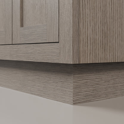 Chestnut 72 in. x 34.2 in. H Double Sink Vanity in Grey Oak with Marble Vanity Top in Carrara White | Water Creation