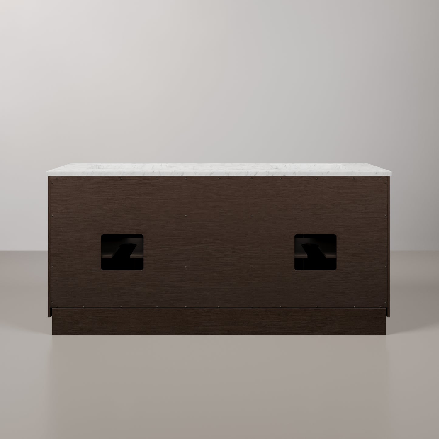 Chestnut 72 in. W x 21.5 in. D Vanity in Brown Oak with Marble Vanity Top in White with White Basin | Water Creation