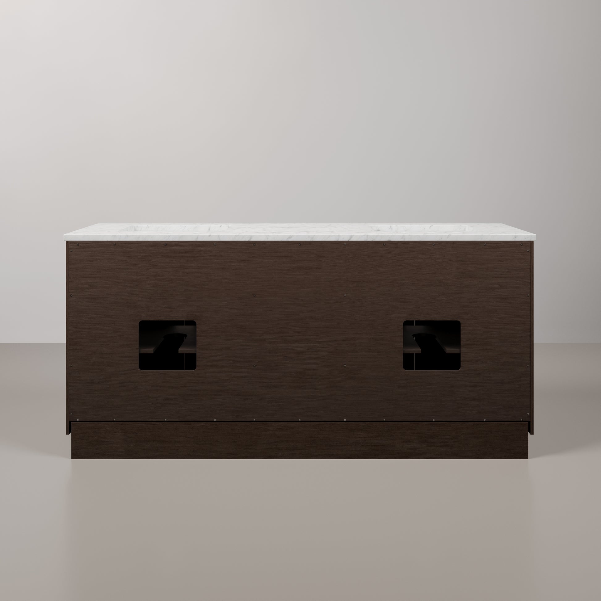 Chestnut 72 in. W x 21.5 in. D Vanity in Brown Oak with Marble Vanity Top in White with White Basin | Water Creation