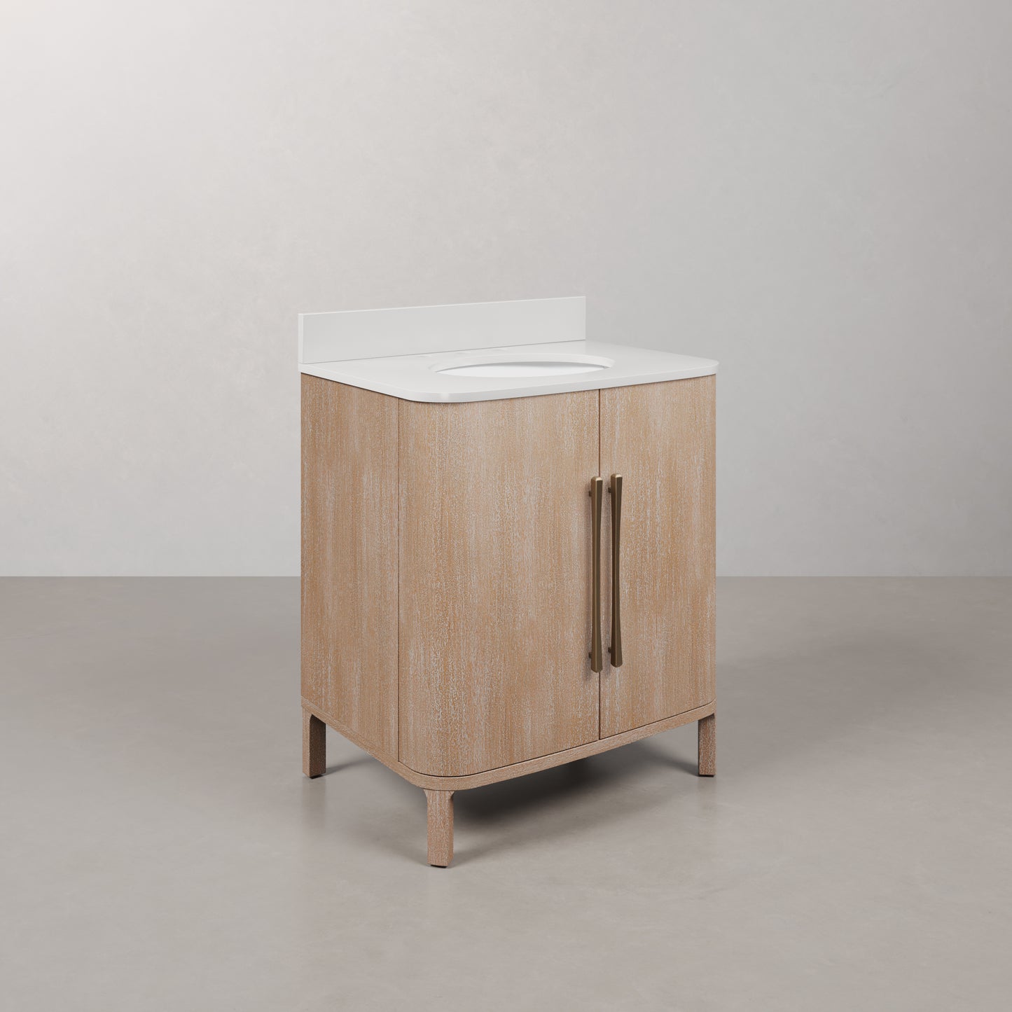 Cirilla 30 in. Single Sink Freestanding Toffee Latte Bath Vanity with Whitebrook Engineered Marble Top Assembled | Water Creation