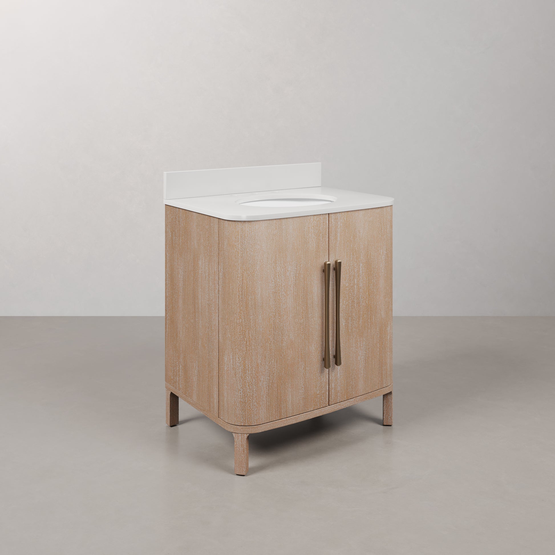 Cirilla 30 in. Single Sink Freestanding Toffee Latte Bath Vanity with Whitebrook Engineered Marble Top Assembled | Water Creation