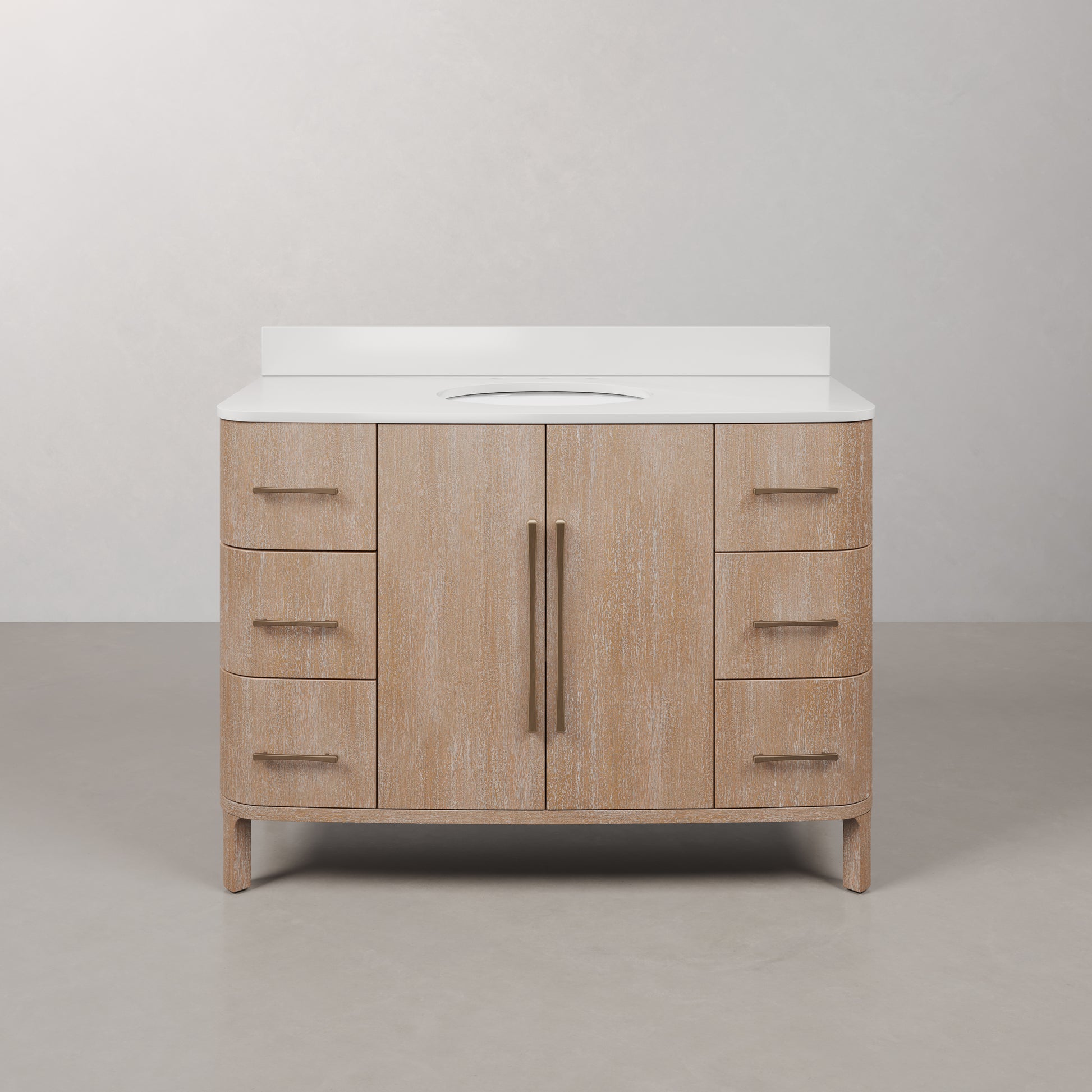 Cirilla 48 in. Single Sink Freestanding Toffee Latte Bath Vanity with Whitebrook Engineered Marble Top Assembled | Water Creation