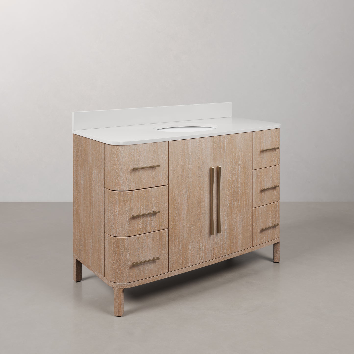Cirilla 48 in. Single Sink Freestanding Toffee Latte Bath Vanity with Whitebrook Engineered Marble Top Assembled | Water Creation