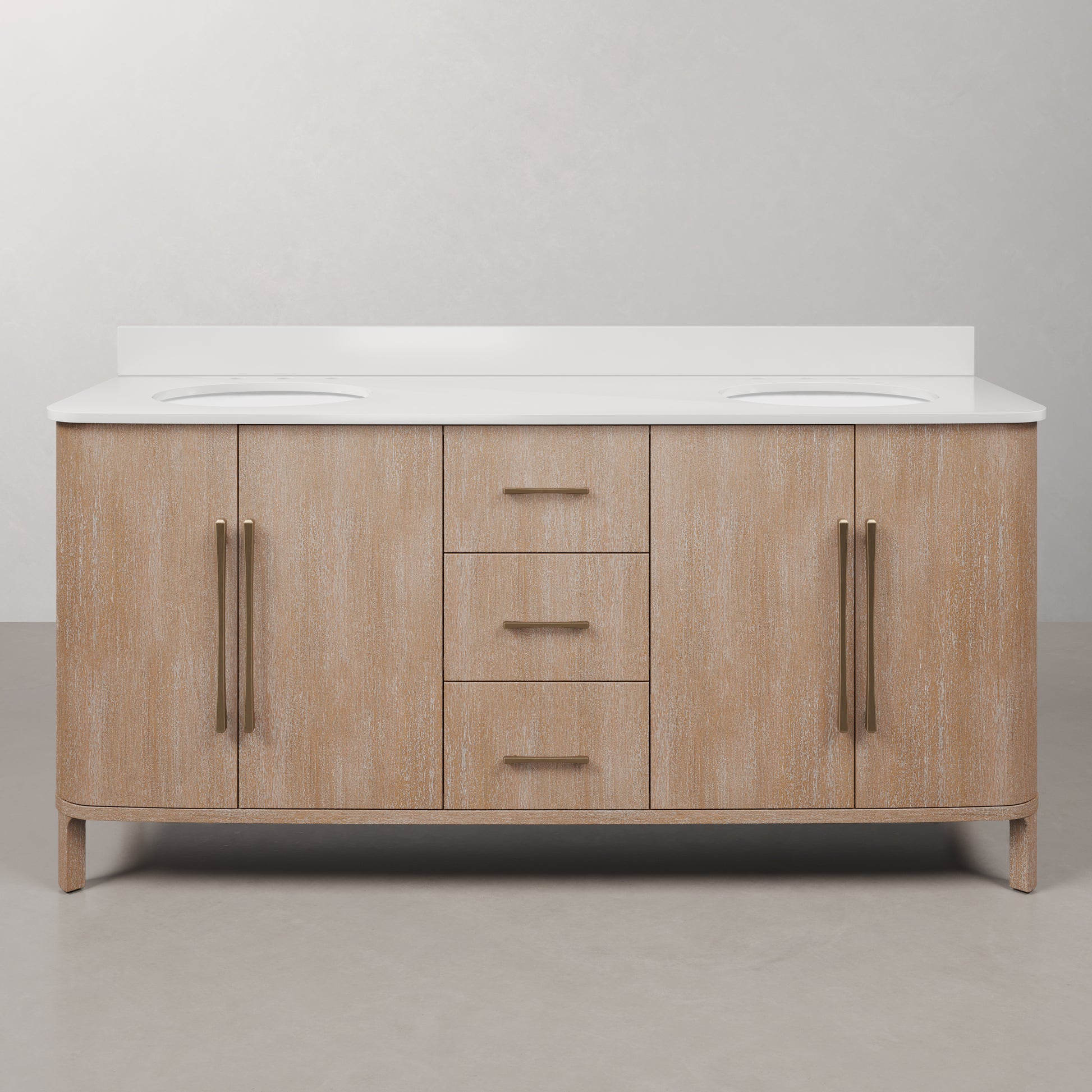 Cirilla 72 in. Double Sinks Freestanding Toffee Latte Bath Vanity with Whitebrook Engineered Marble Top Assembled | Water Creation