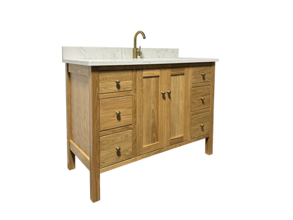Trusty Wood California Bathroom Vanity 48" with Two Doors and Six Drawers